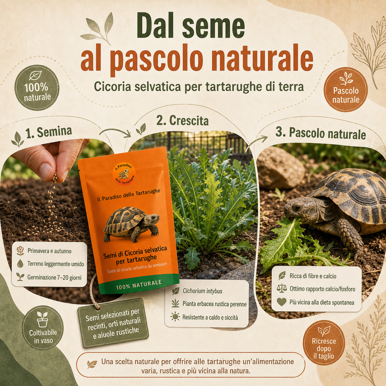 Semi di Cicoria selvatica 40g - Semi di cicoria da seminare