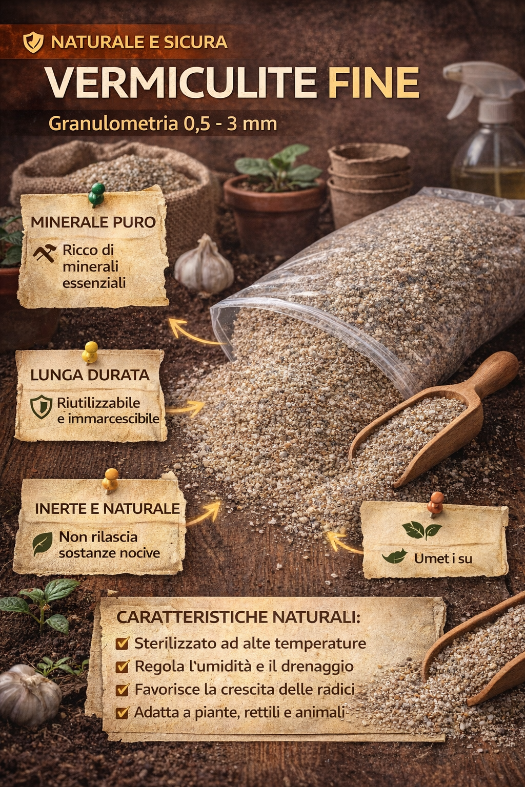 Vermiculite Espansa Fine - incubazione uova rettili tartarughe substrato