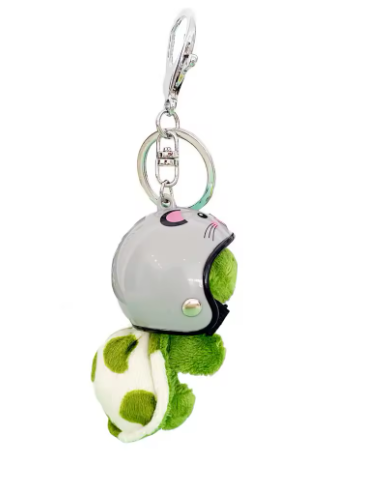 Portachiavi peluche “tartaruga con casco”