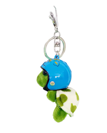 Portachiavi peluche “tartaruga con casco”