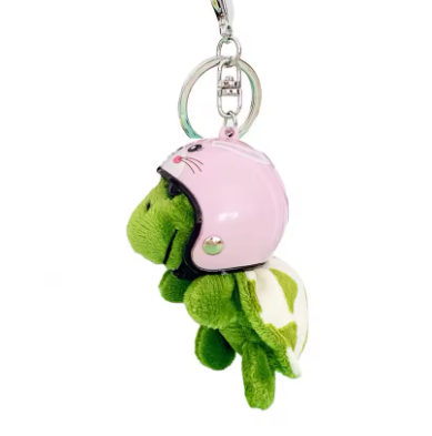 Portachiavi peluche “tartaruga con casco”